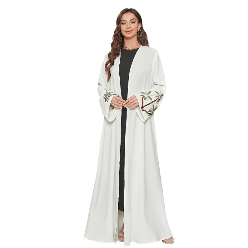 Robe brodée à manches longues pour femmes