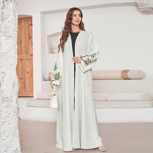 Robe brodée à manches longues pour femmes