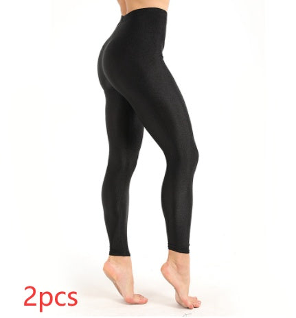 Les vêtements D'entraînement des femmes Leggings Casual Brillant Brillant Legging Femelle