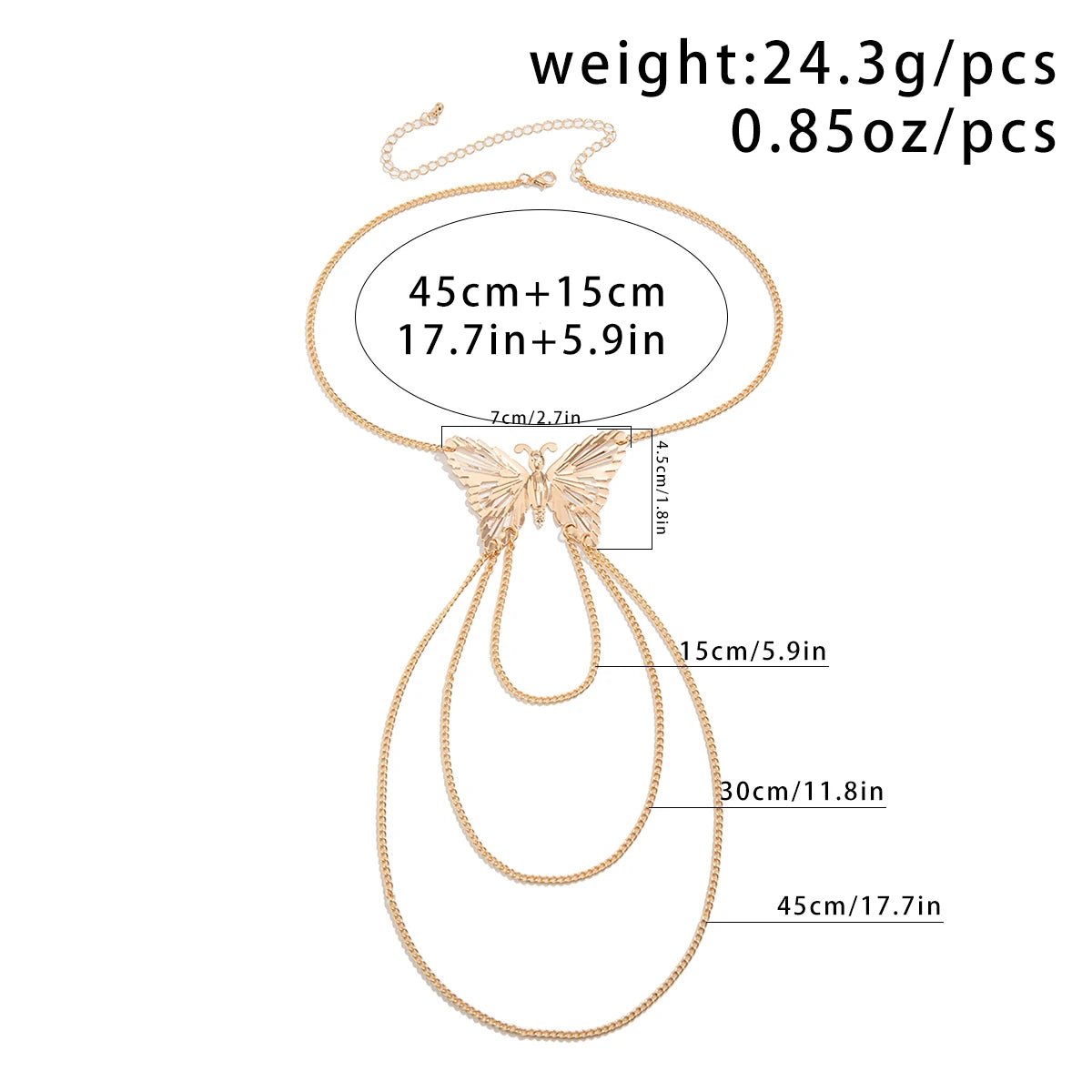 Lacteo Gothic Metal Link With Butterfly Charm Thigh Leg Chain for Women Trendy Body Chain Jewelry Party Summer Beach Accessories