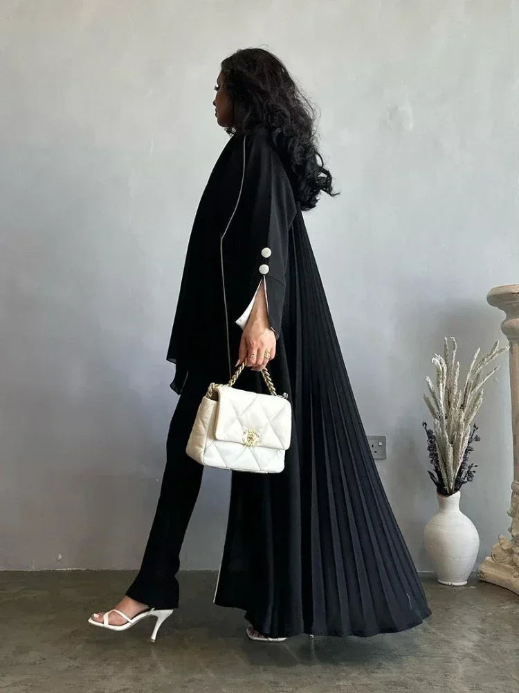 Elegant Button Split Sleeve Sleeve Muslim Abaya for Women Abayas Maxi Vestidos Morocco Kaftan Turkey Arabic Long Robe 2023