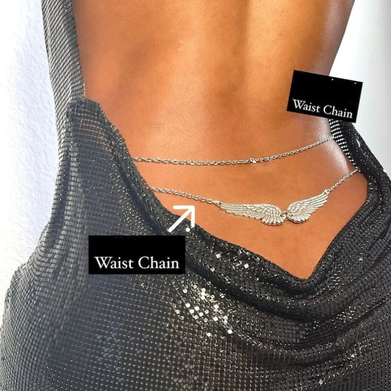 Sexy Waist Angel Wings Body Chain Bikini Necklace Belly Beach Jewelry Accessories Girl Waist Beads For Women