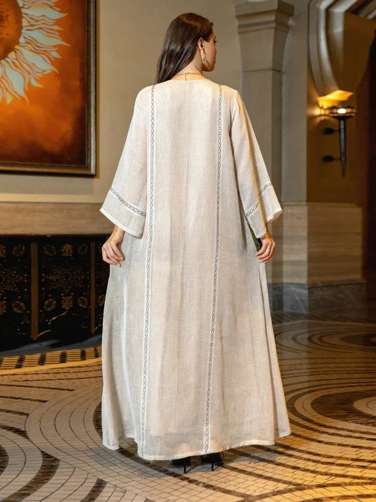 Eid Muslim Party Dress for Women Abaya Sequins Maxi Evening Long Dresses Jalabiya  Dubai Abayas Kaftan Vestidos Long Robe