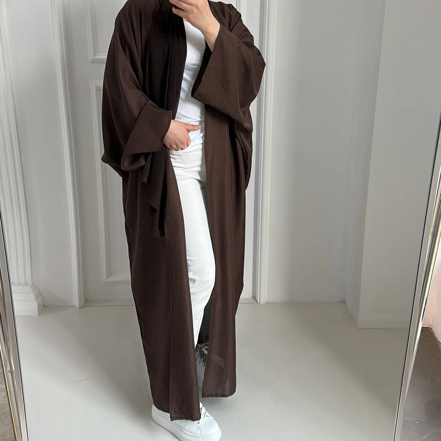 Fashion Modest Abaya Kimono Dubai Muslim Cardigan Abayas Women Casual Robe Female Islam Clothes Linen Blend Oversize Coats