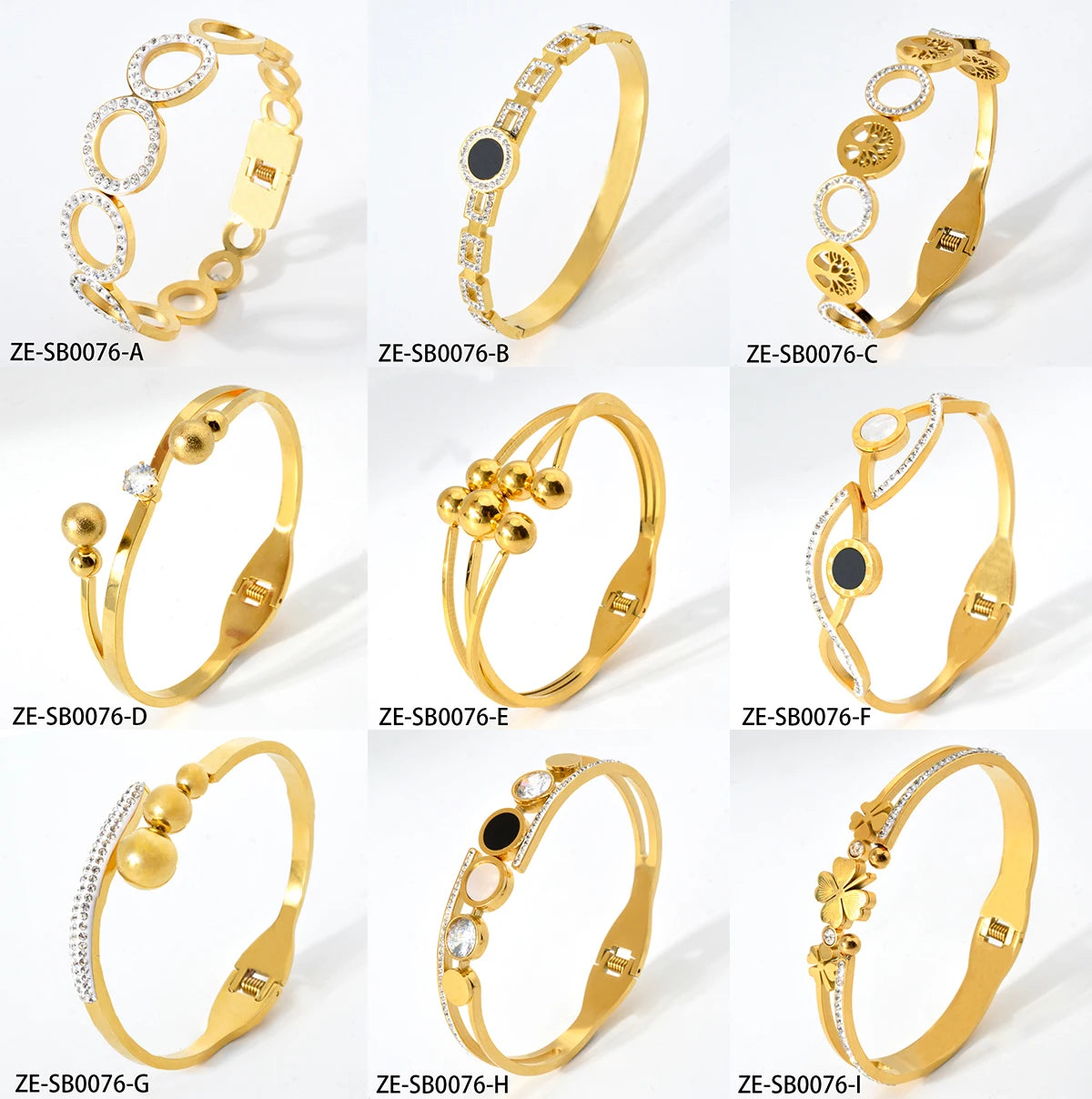 Black Roman Numerals Zircon Gold Color Stainless Steel Bracelets For Women Ready Top Quality Elegant Wear Jewelry 2024 New