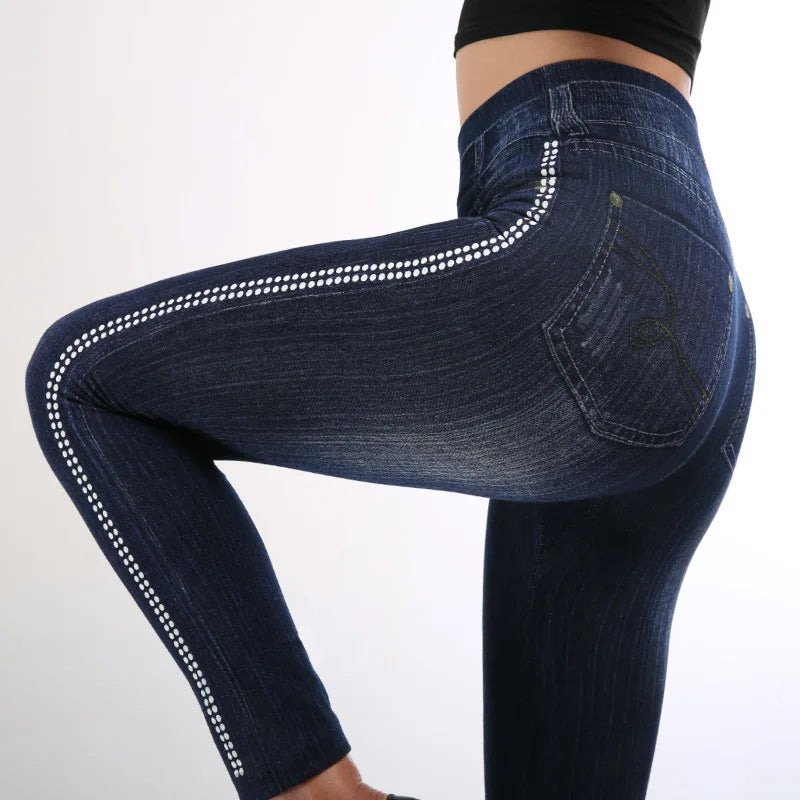 Leggings Autumn Denim Style High Waisted Leggings Slim And Sexy Leggings For Women