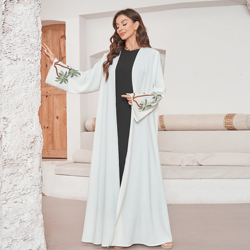 Robe brodée à manches longues pour femmes