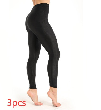 Les vêtements D'entraînement des femmes Leggings Casual Brillant Brillant Legging Femelle